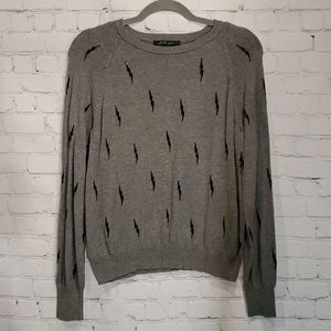 Gray Lightning Bolt Sweater